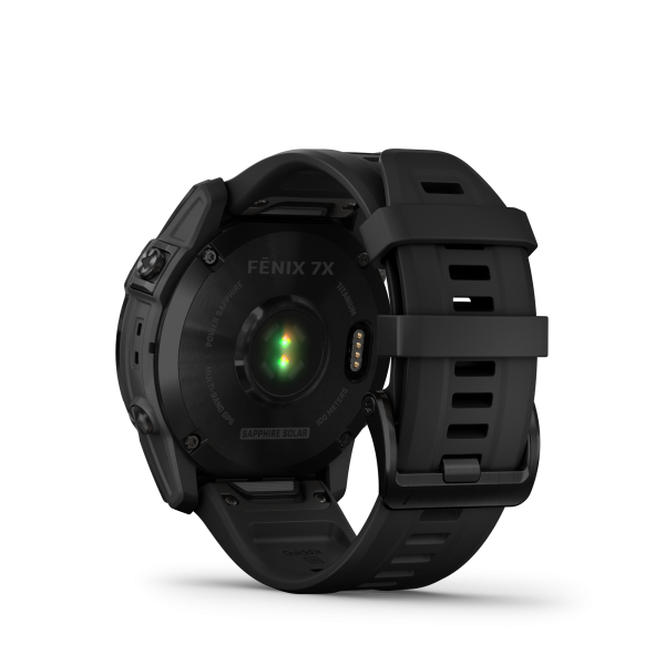GARMIN Fenix 7X Sapphire Solar, Schwarzes DLC-Titan mit schwarzem Armband, 51mm (010-02541-23)